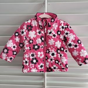 NWOT Toddler Baby Girl Flower Puffer Jacket size 18 months